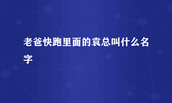 老爸快跑里面的袁总叫什么名字