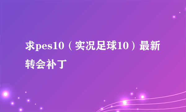 求pes10（实况足球10）最新转会补丁