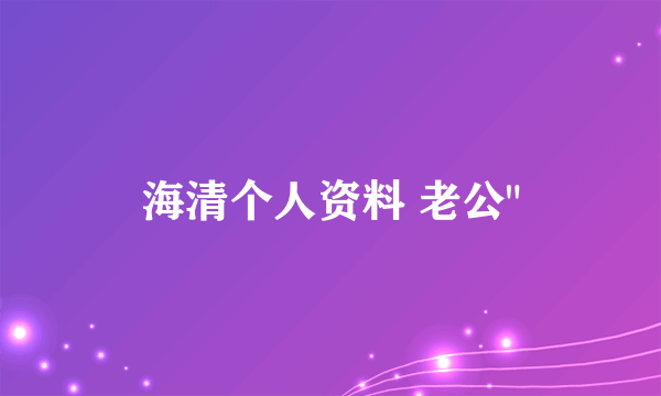 海清个人资料 老公