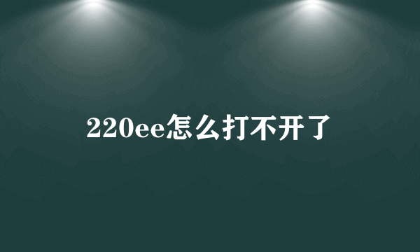 220ee怎么打不开了