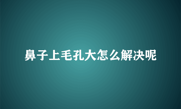 鼻子上毛孔大怎么解决呢