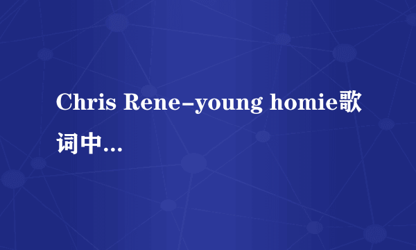 Chris Rene-young homie歌词中文翻译 谢谢