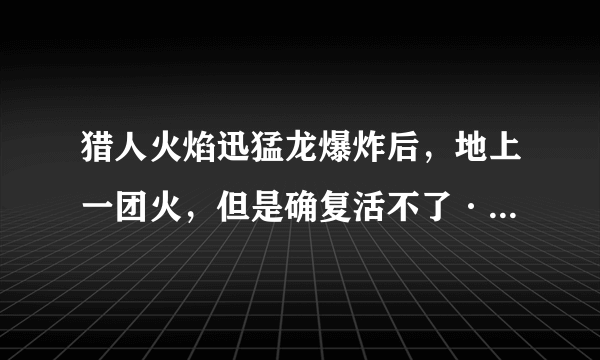 猎人火焰迅猛龙爆炸后，地上一团火，但是确复活不了··为什么