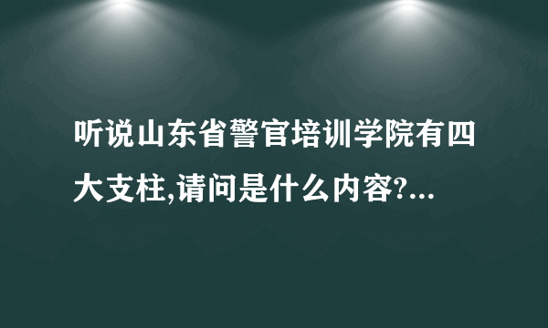 听说山东省警官培训学院有四大支柱,请问是什么内容?发展前景如何