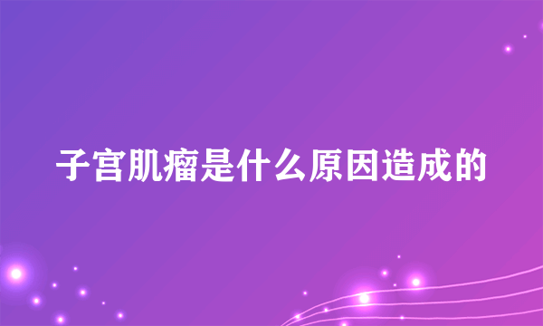 子宫肌瘤是什么原因造成的