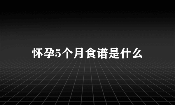 怀孕5个月食谱是什么