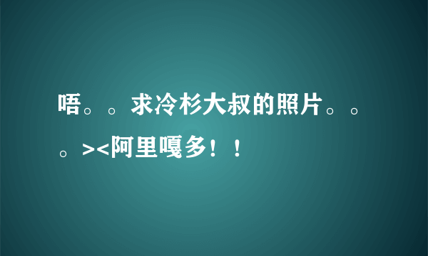 唔。。求冷杉大叔的照片。。。><阿里嘎多！！