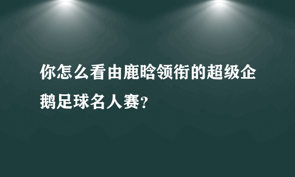 你怎么看由鹿晗领衔的超级企鹅足球名人赛？