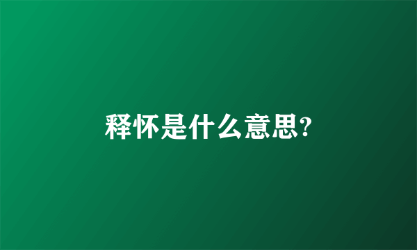 释怀是什么意思?