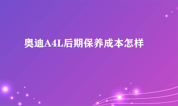 奥迪A4L后期保养成本怎样