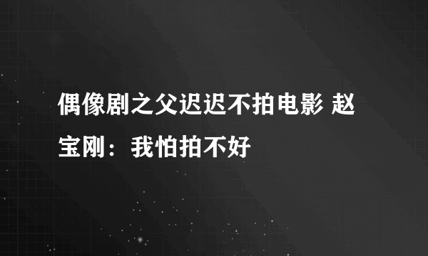 偶像剧之父迟迟不拍电影 赵宝刚：我怕拍不好