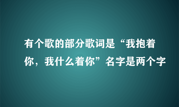 有个歌的部分歌词是“我抱着你，我什么着你”名字是两个字