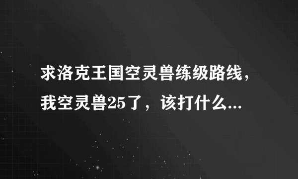 求洛克王国空灵兽练级路线，我空灵兽25了，该打什么经验多?