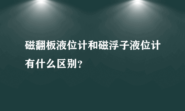 磁翻板液位计和磁浮子液位计有什么区别？