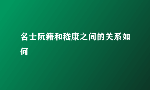 名士阮籍和嵇康之间的关系如何