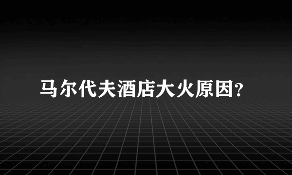 马尔代夫酒店大火原因？