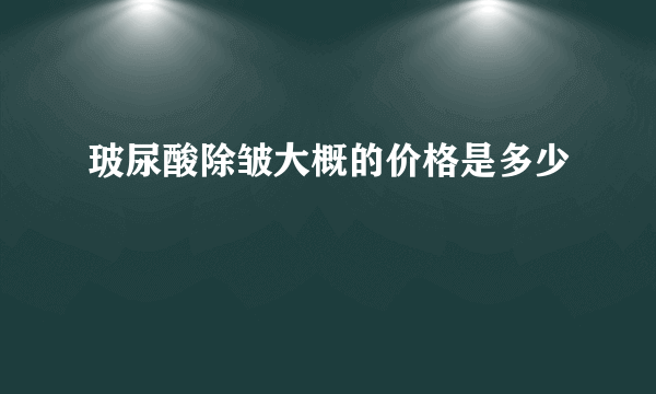 玻尿酸除皱大概的价格是多少