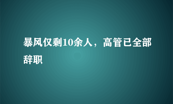 暴风仅剩10余人，高管已全部辞职