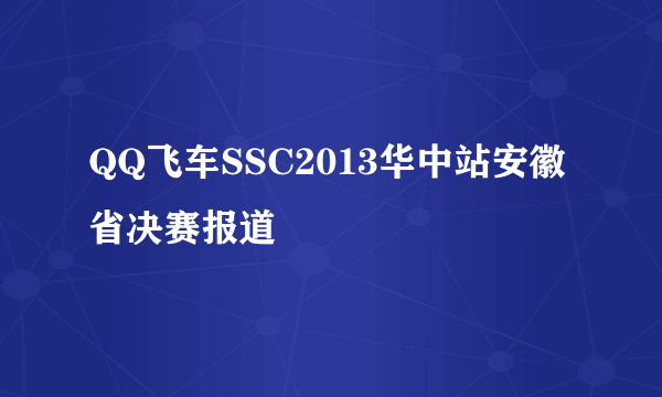 QQ飞车SSC2013华中站安徽省决赛报道