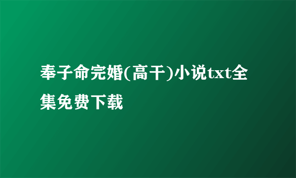 奉子命完婚(高干)小说txt全集免费下载