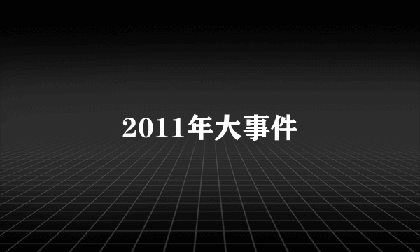 2011年大事件