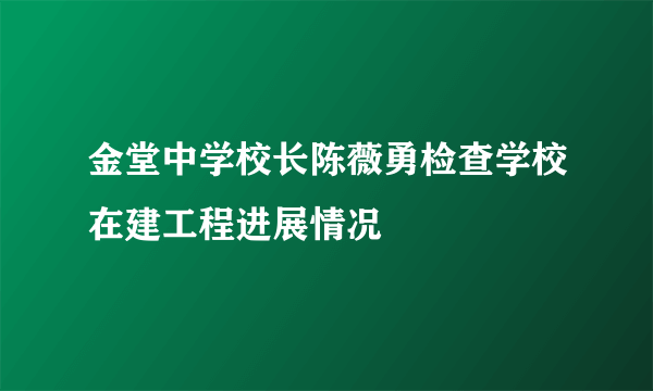 金堂中学校长陈薇勇检查学校在建工程进展情况