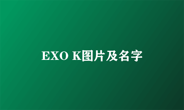 EXO K图片及名字