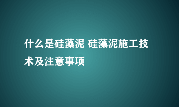 什么是硅藻泥 硅藻泥施工技术及注意事项