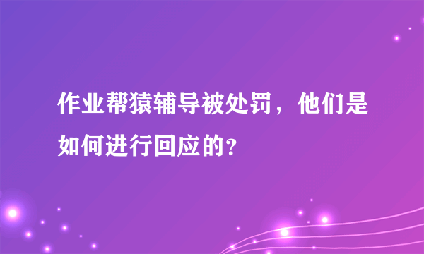 作业帮猿辅导被处罚，他们是如何进行回应的？