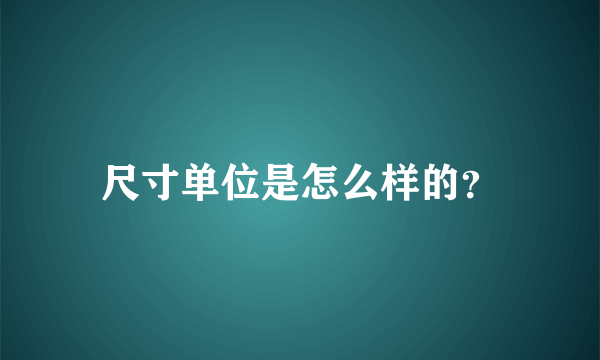 尺寸单位是怎么样的？