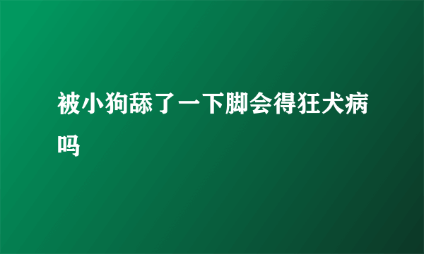 被小狗舔了一下脚会得狂犬病吗