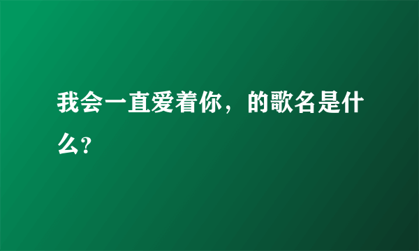 我会一直爱着你，的歌名是什么？