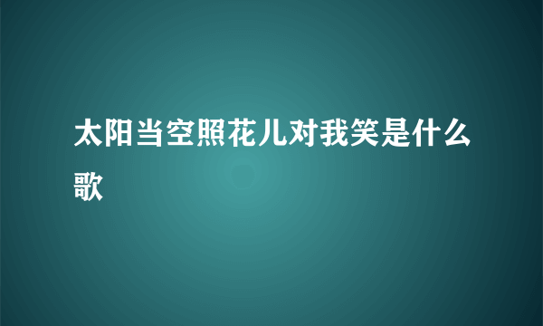 太阳当空照花儿对我笑是什么歌