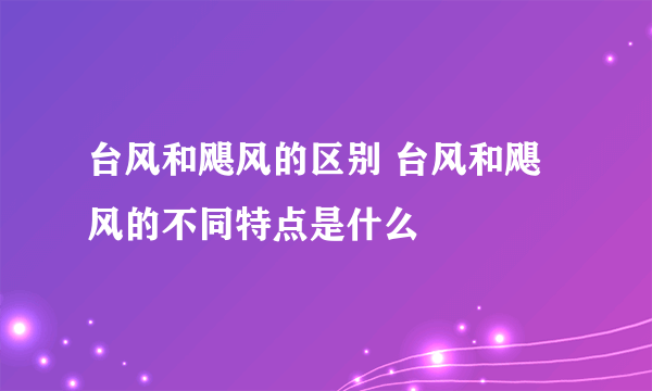 台风和飓风的区别 台风和飓风的不同特点是什么