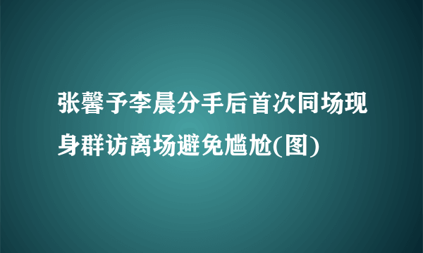 张馨予李晨分手后首次同场现身群访离场避免尴尬(图)