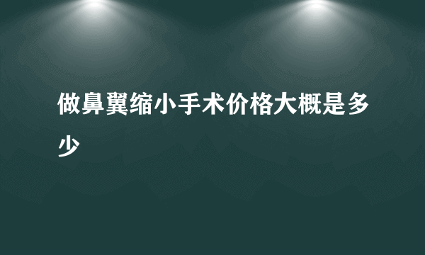 做鼻翼缩小手术价格大概是多少