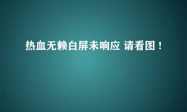 热血无赖白屏未响应 请看图 !