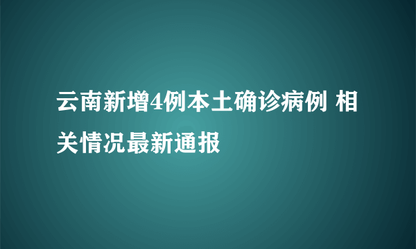 云南新增4例本土确诊病例 相关情况最新通报