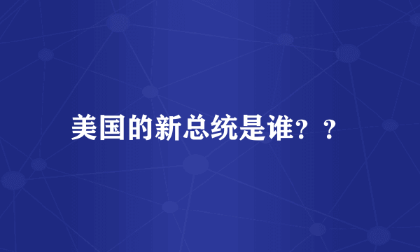 美国的新总统是谁？？