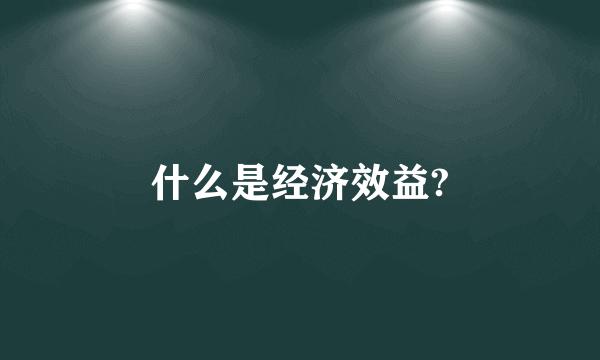 什么是经济效益?