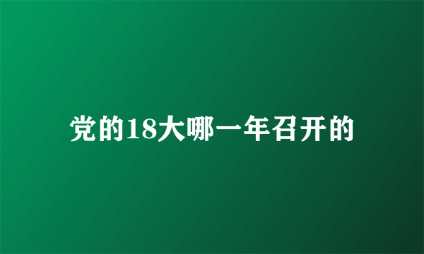 党的18大哪一年召开的