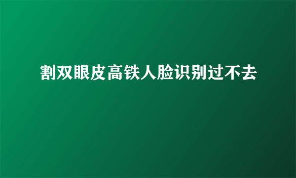 割双眼皮高铁人脸识别过不去