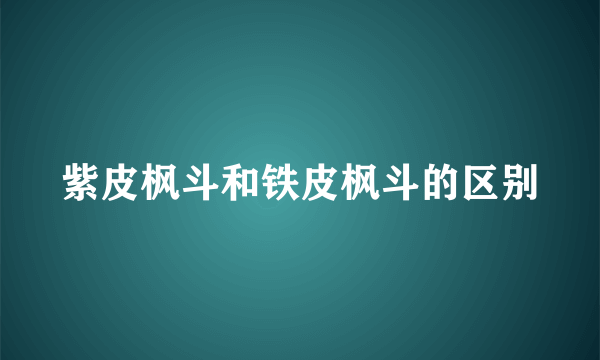 紫皮枫斗和铁皮枫斗的区别