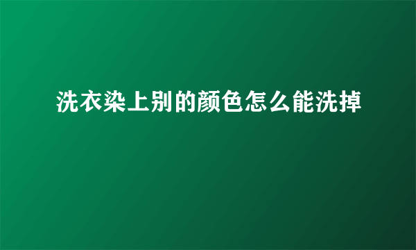 洗衣染上别的颜色怎么能洗掉