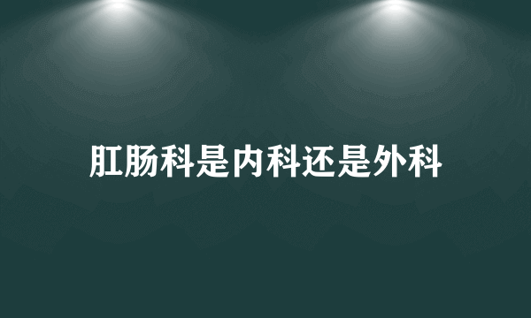 肛肠科是内科还是外科