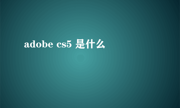 adobe cs5 是什么