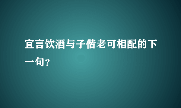 宜言饮酒与子偕老可相配的下一句？