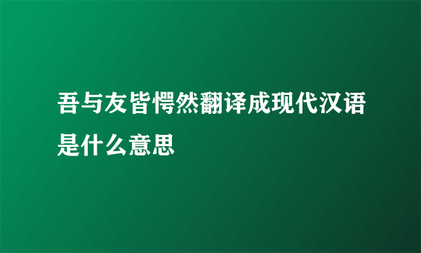 吾与友皆愕然翻译成现代汉语是什么意思