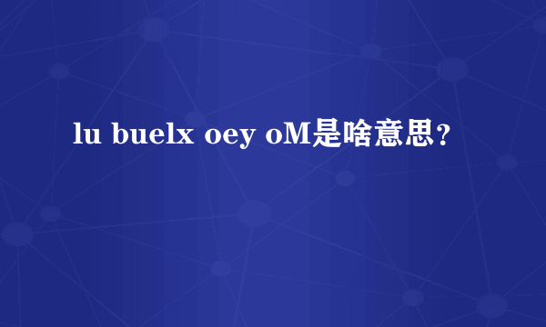 lu buelx oey oM是啥意思？