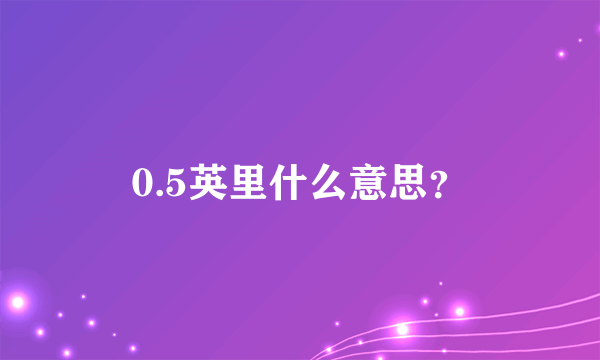 0.5英里什么意思？